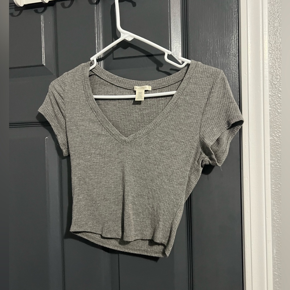 Gray crop top